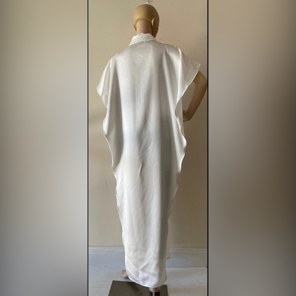 Open Invitation Sleeveless Button-down White Asymmetrical Maxi Shirt Blo… - Picture 14 of 15